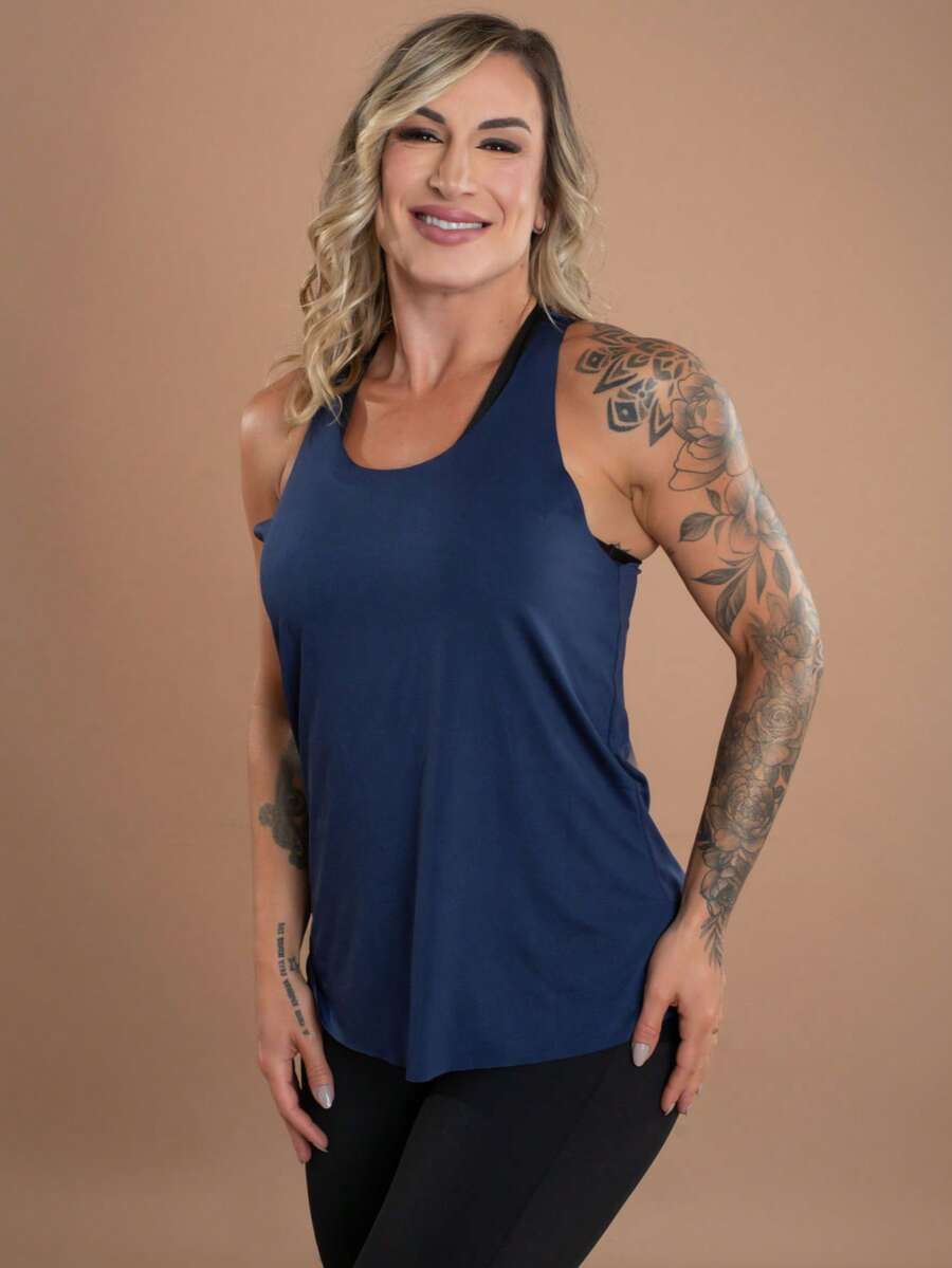 Women's Butt Cover Tank Top Gym Fitness Lightweight Fabric GJR Modas - 查看 1