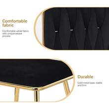 Un set di 2 sedie da pranzo di lusso in velluto, design ergonomico con gambe in metallo, design d'interni di alta qualità, design moderno placcato in oro, stabili e durevoli, soggiorno e camera da letto