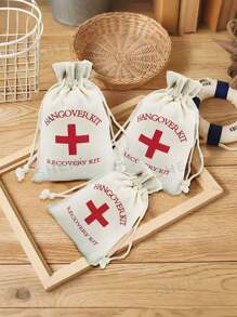 30 Pcs/Lot 10x14cm Storage Bags For Hangover Kits Wedding Bachelor Party Favors Package Linen Drawstring Pouches