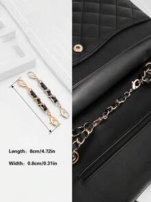 1 件 120 厘米长 PU 皮革包带，适用于斜挎包肩包带，手提包替换配件，8 毫米宽包链，手机挂颈链 - 黑色 - 查看 13