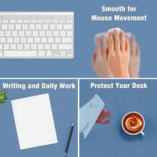 Tapete de computadora de piel sintética de 48 x 17 pulgadas, tamaño XXG, protector de computadora impermeable, antideslizante, ultra delgado, para computadora portátil, para oficina, hogar, - Rosa Pálido - Ver 10