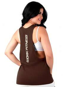 Work Fitness Kit 2 Women's Long Sleeve Tank Top Gym - 灰色和棕色 - 查看 2