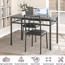 Dining Table Set For 4, Kitchen Table And Chairs, Dining Room Table Set With 4  Chairs, Kitchen Table Set Rectangular Dining Table For Small Space, Apartment, Breakfast - Grey Upholstered Chairs - View 1