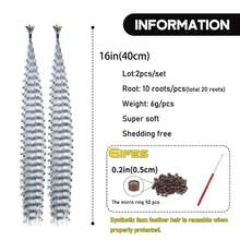 Extensiones de cabello de plumas sintéticas de color I-Tip, 16 , 20 hebras, accesorios de extensiones de Festival de fibra resistente al calor para mujer - 6-huangbai - Ver 6