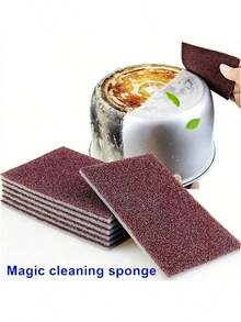 1/3 piezas Esponja mágica de diamante, esponja para limpiar y descalar el fondo de ollas, cepillo de esponja para ollas, esponja desincrustante, bloque de esponja para platos, estropajo, quitamanchas potente, suministros de limpieza para restaurantes, cocina, artículos de cocina, limpieza, paños de cocina