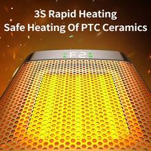 TENGKESi 1pc + Plug-In Model + 1000W Flame Heater + Mini Desktop Electric Heater + Heating & Electric Heating Fan + 4 Timer Settings + 2 Temperature & 2 Mood Lighting Modes + PTC Ceramic Fast Heating + Smart Display + Anti-Tipping & Overheating Protection + Flame Retardant Material - EU C Type Plug(220-240V) - View 6