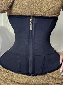 1pc Women's Fitness Shapewear, Black Waist Trainer Belt, Waist & Hip Trainer Compression Band, Slimming Body Shaper Waist Cincher, Minimalist Colombian Waist Belt With Mesh, New Upgraded Version With Zipper, Buttons And Elastic Bands, Suitable For Multiple Occasions