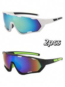 POLASUP 1pc Unisex Summer Travel Large Frame Glasses, UV Protection Outdoor Sports Cycling Glasses, Futuristic Camouflage Design For Men & Women