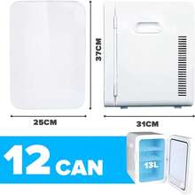 ADVWIN Mini Fridge For Bedroom - Portable 13L/12 Can Electric Plug In Cooler & Warmer For Food, Drinks, Beauty & Makeup, White - Xem 2