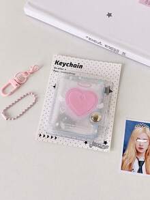 1 PC Transparent Shiny 2-Inch Card Album Boutique Keychain Pendant Photo Album Student Photo Id Photo Storage Album