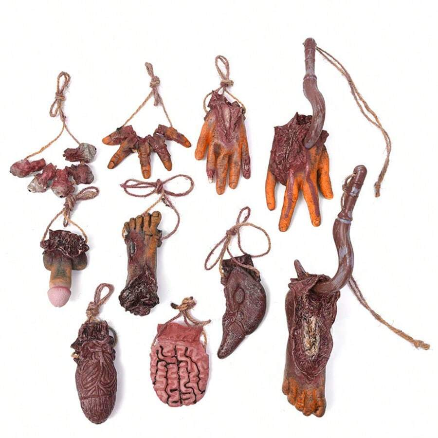 1pc Halloween Scene Decoration Props Broken Limb Pendant Finger Pendant Trick Hand And Foot Heart Props