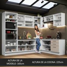 Complete Modular Corner Kitchen Madesa 479cm Agata 01 - White and Cream - View 5
