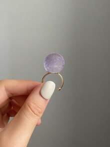 1 pieza Anillo abierto de acero inoxidable de resina clara de estilo minimalista elegante y artístico, adecuado para el uso diario, la calle, el festival de música, la fiesta o la ropa de noche - Multicolor - Ver 28