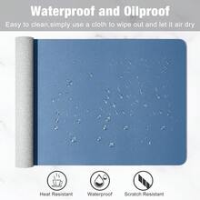 Tapete de computadora de piel sintética de 48 x 17 pulgadas, tamaño XXG, protector de computadora impermeable, antideslizante, ultra delgado, para computadora portátil, para oficina, hogar, - Rosa Pálido - Ver 2