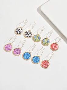 Retro Luxury Blue And White Porcelain Cloisonne Pattern Long Hook Earrings, Suitable For Women's Vacation, Gifts, And Daily Wear - Gold - View 11