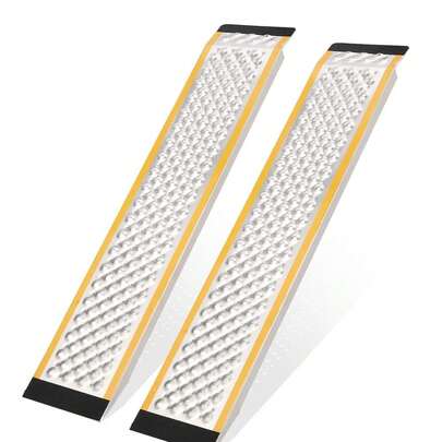 Danolapsi Aluminum Ramp,47" Lawn Mower Ramps For Shed,Sturdy Anti-Slip Loading Ramps With Punch Plate Surface, 880 Lbs Capacity - 9" Wide, 47" Long,2Pcs