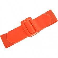 Women's Stretchy Belt 1950s 3 Inch Wide Elastic Belts - Orange - View 8