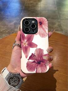 1 pieza Nuevo estuche de teléfono híbrido suave de TPU + PC a prueba de golpes y antideslizante con elementos románticos de color rosa dulce, patrón de conchas y estrellas de mar, compatible con Apple 16/16 Plus/16 Pro/16 Pro Max