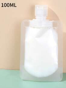 10pcs 1.01/1.69/3.38oz Portable Lotion Fluid Makeup Packaging Bag Cosmetic Shampoo Suction Bag Reusable Squeeze Stand Up Spout Pouch Refillable Empty Squeeze Pouch Travel Bottle