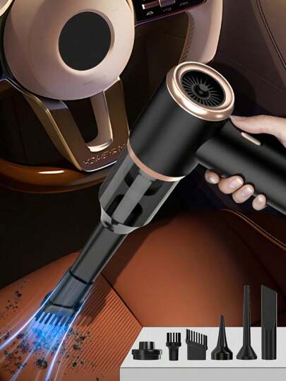 Car Vacuum Cleaner, Portable Cordless Handheld Vacuum Cleaner, 4-In-1 Brush Head Lightweight Vacuum Cleaner Can Be Washable Recycling Cartridge Vacuum Cleaner, For Car, Computer, Sofa, Office, Pet, Home, Car Accessories