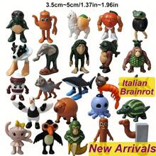 Sanrio 24 قطعة مجموعة تماثيل حيوانات شخصية إيطالية Brainrot - Tungtungtung Sahur | تماثيل تذكارية للمعجبين بألعاب الفيديو، نحت زخرفي وتحف مكتبية | هدايا عيد الميلاد والكريسماس وعيد الهالوين