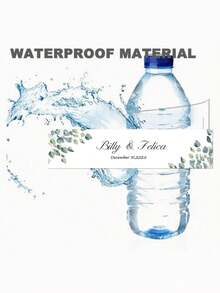 Etichette adesive personalizzabili per bottiglie d'acqua minerale, 500 ml, impermeabili, etichette personalizzate, adatte per decorazioni di celebrazioni, matrimoni, compleanni, feste ed eventi con finitura glitterata, riutilizzabili, bianche con motivo a scacchi, decorazioni per eventi | Etichette glitterate | Etichette adesive, decorazioni per bottiglie d'acqua, adatte per matrimoni, compleanni, affari, di feste, dimensione singola: 21 cm x 5 cm, pronte per un brunch