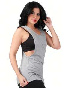 Work Fitness Kit 2 Women's Long Sleeve Tank Top Gym - 藍色和灰色 - 查看 7