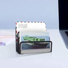 金属メッシュフォルダーホルダー、メールオーガナイザー、デスク用レターホルダー、3つの垂直直立コンパートメント、2パック - XJG-B-1 - チェックする 5