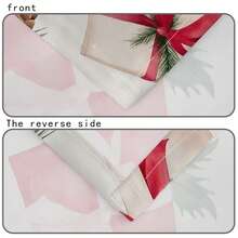 1Pc Christmas Gifts Pattern Polyester Tablecloth, Rectangle/Square Waterproof Table Cover, Waterproof Stain Wrinkle Free, Indoor And Outdoor Table Cover, For Home Bedroom Bathroom Kitchen And Dining Decoration, Perfect For Christmas Holiday Festival Decor Party Supply