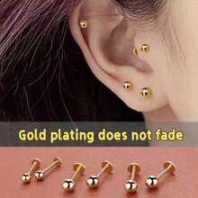 قطعتان من أقراط الغضروف والشفة من الفولاذ المقاوم للصدأ بكرة 2-5 مم بوزن 20 جرام لثقب الأذن والأنف والجسم للنساء، مجوهرات حفلات