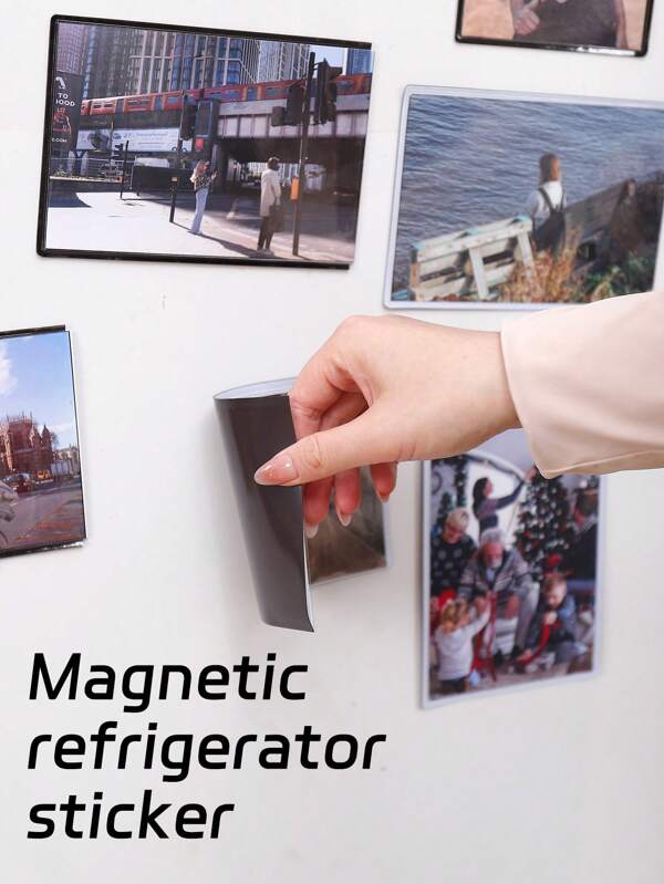 Set de 5 imanes magnéticos flexibles y a prueba de agua de 6 pulgadas para fotos, marcos magnéticos para fotos ultra delgados, adhesión fuerte, regalos creativos, flexibles e irrompibles, para decoración multiescenario en refrigerador, oficina, pizarra blanca