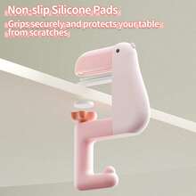 1Packs Foldable Purse Hanger For Table & Desk - Portable Duck-Shaped Non-Slip Hook, Duty Bag Holder For Travel, Office, Home, Dorm, Kitchen Accessories (Compact & Detachable) - 粉色 - 查看 3