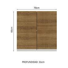 Glamy Madesa 70cm Kitchen Upper Cabinet Cupboard With 2 Doors White/Rustic Color - White and Brown - View 2