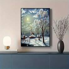 5D Diamond Painting Kit DIY White Tree Full Circle Diamond Numerical Embroidery Mosaic Art Craft; Diamond Painting Kit And Accessories; Festival Decoration Art Pain; Wall Decoration For Bedroom And Office; Birthday Gift; Office Decoration - 彩色 - 查看 2