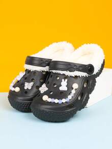 Kids' Warm Sandals, DIY Fashion Accessories, Outdoor Item, Comfortable Clogs, Suitable For Autumn/Winter Wear