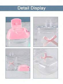 粉色透明空瓶洗手液配粉色丝带蝴蝶结，30ml，旅行装，支架挂钩钥匙扣，粉色翻盖，盖子可重复使用，便携式空瓶可重新填充，化妆品容器，适用于液体乳液，旅行必需品，宿舍必需品，适合女性，妈妈，老师，朋友，学生，返校和老师，情人节礼物，母亲节礼物，1盎司（约28.3克） - 彩色 - 查看 5