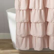 Lush Decor Ruffle Shower Curtain Blush 72X72 Halloween-Fall Decor-Room Decor - má hồng - Xem 4