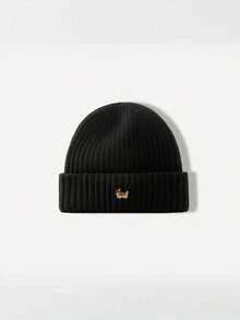 Men's Cute Dog Embroidered Ribbed Knit Beanie, Warm Cuffed Winter Hat For Casual Outdoor Wear - Knitted Hat - View 8