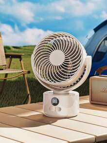 Desk Fan, Tabletop Electric Fan, High-Power Super Quiet Office Desk Mini Portable Fan, Student Dorm Bedside Powerful Cooling Circulating Fan, Rechargeable Long-Lasting