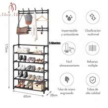 MOCA MONICA Moca Monica 5 niveles Zapatero para armario,organizador de zapatos con sombrero, perchero, estante de entrada para almacenamiento - Multicolor - Ver 2