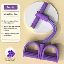 1Pc Elastic Yoga Pedal Puller Resistance Band Tension Rope, Multifunction Tension Rope,Multifunctional Stretcher Leg Trainer, 6-Tube Elastic Yoga Pedal Puller Resistance Band, Natural Latex Tension Rope Fitness Equipment, Perfect For Abdomen/Waist/Arm/Leg Stretching And Slimming Gym Accessories