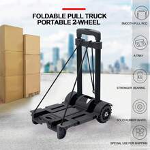 1pc Black 35*36*95.5cm 2 Wheels Folding Trolley,Carrying Van,Shopping Cart - 黑色 - 查看 7