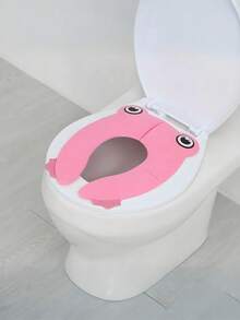 1 件卡通儿童便携式折叠旅行马桶座圈带防滑垫和防位移扣如厕训练马桶座圈可折叠可洗马桶垫适用于幼儿男孩女孩 - 彩色 - 查看 11