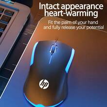 HP Chuột chơi game RGB rực rỡ M160, tay cầm chống trượt, công nghệ theo dõi độ chính xác cao, 50 triệu chuyển động nhỏ, cắm và chạy, không cần trình điều khiển, phát sáng đen - Ánh sáng đen - Xem 5