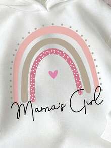 Young Girl Cartoon Pattern Warm Sweatshirt - White - View 5