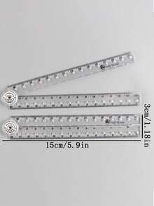 4 Creative Drawing Measuring Acrylic Transparent Folding Rulers, Transparent Design, Simple Style, Foldable Storage, Easy To Carry, Student Supplies, Back To School - Clear - View 3