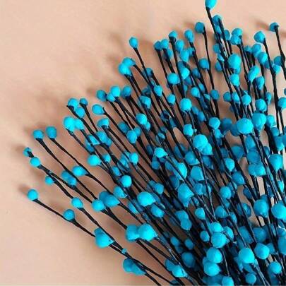 3-50 piezas de Ramas de sauce azul artificial - Decoración floral artificial para el hogar, suministros festivos, arreglo de flores de papel artificial, pequeños brotes de sauce plateado, adecuados para decoración del hogar, bodas y regalos festivos - Perfectos para escenas de fiestas de verano, decoración de sala de estar y mesa de comedor, las plantas artificiales se pueden usar para decoración del hogar, ideales para Navidad y Acción de Gracias