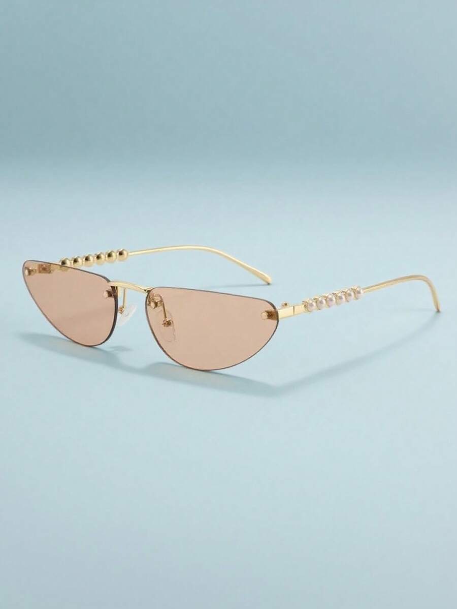 1 Pair Retro Fashion Fashion Glasses, Suitable For Women For Daily Use, Outdoor Activities, Beach Wear, All Seasons Cat Eye Shape Shades - Multicolor - View 1