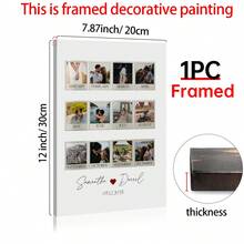 1 Stück Personalisierte 12-Monats-Paar-Fotocollage - Personalisierte Canva-Vorlage mit Namen, Jahrestags-Datum, monatliche Erinnerungen, druckbares Liebesgeschenk, geeignet für Badezimmer-Dekoration, Küchen-Dekoration, Wohnzimmer-Dekoration, Schlafzimmer-Dekoration, optionaler Rahmen - Verschiedenfarbig - Übersicht 15