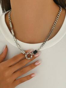 1 件兩層女式黑色蝴蝶吊墜項鍊,哥德式風格,高端利基設計配件